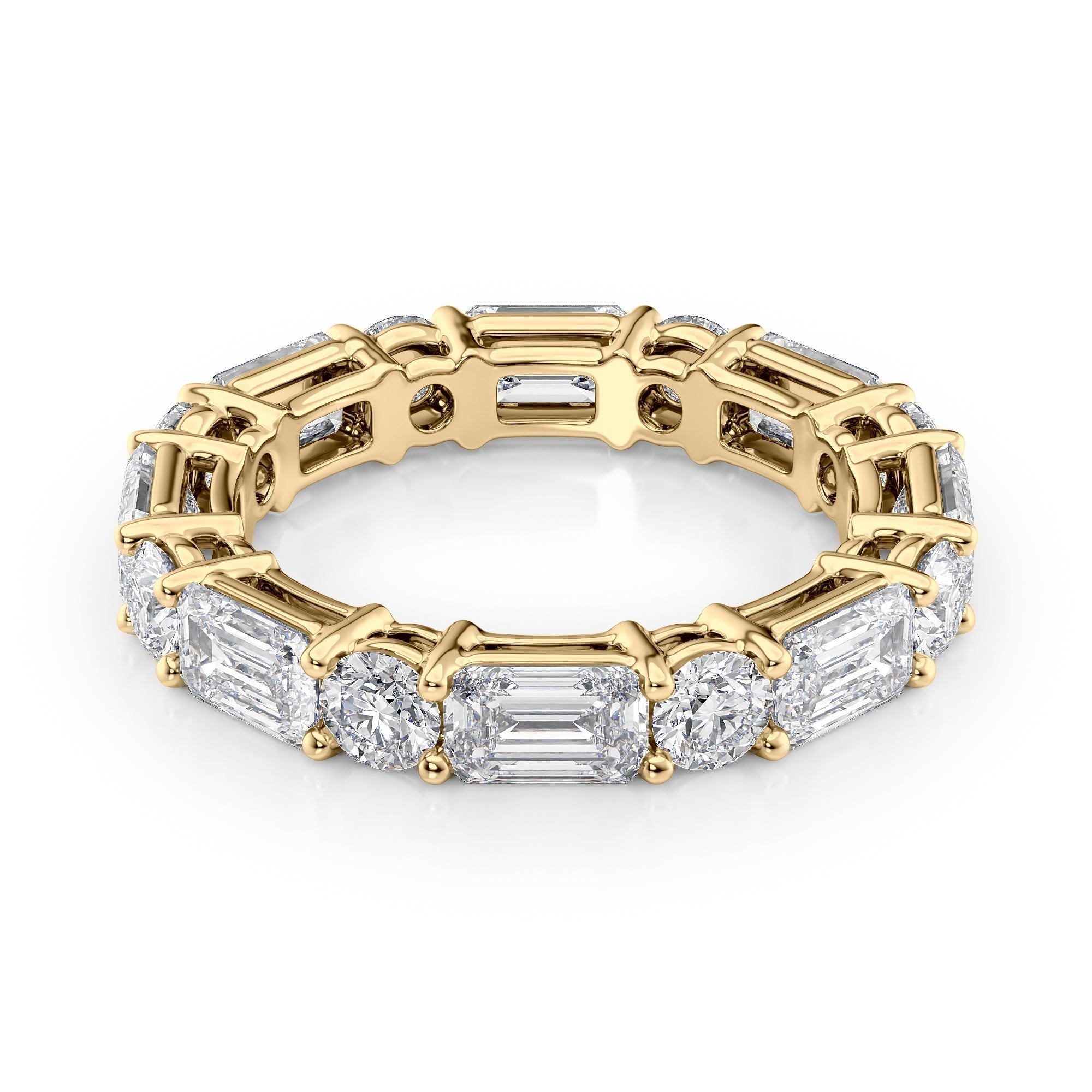 4.4ct Alya Round Cut Moissanite Ring - Gold