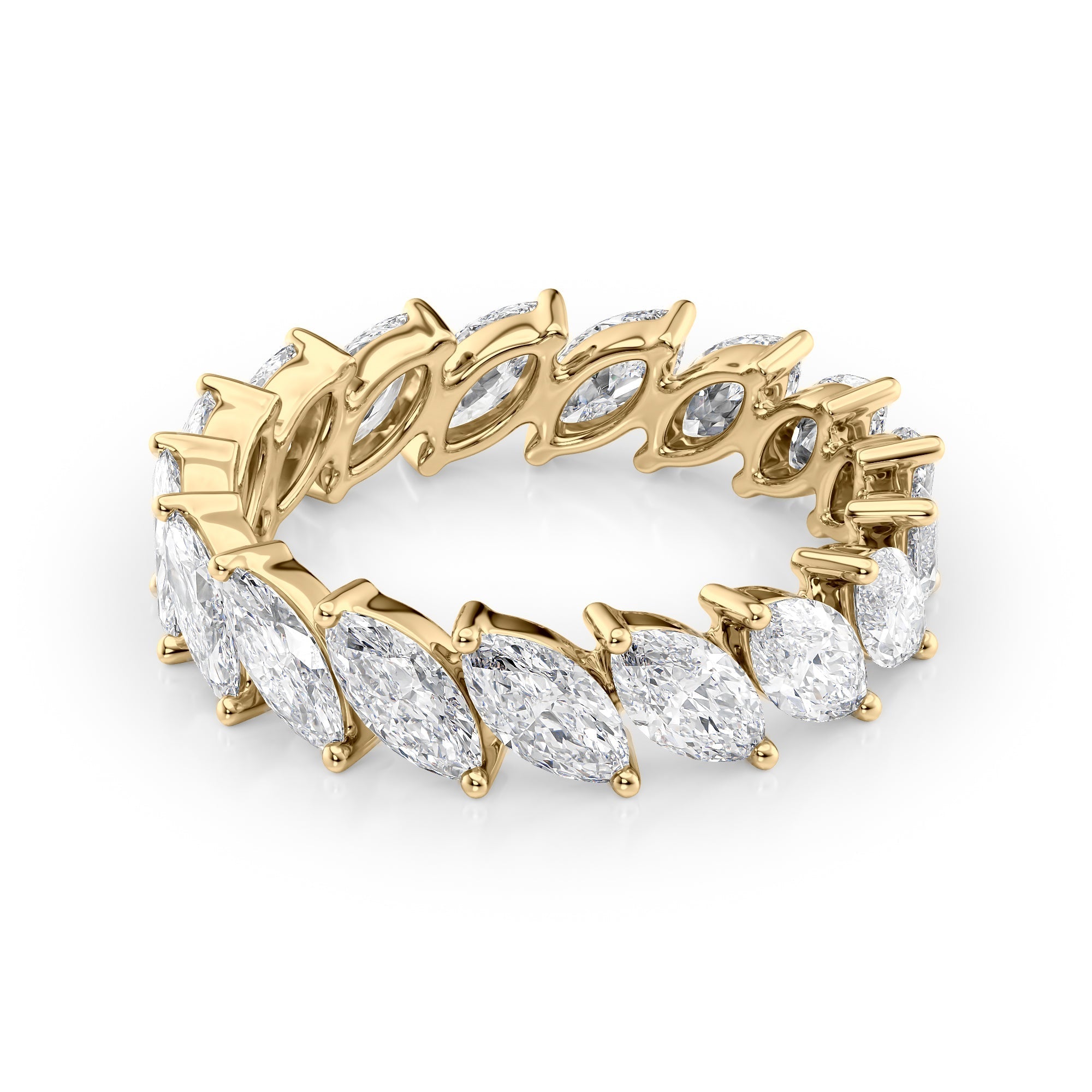 3.5ct Stellara Marquise Cut Moissanite Ring - Gold