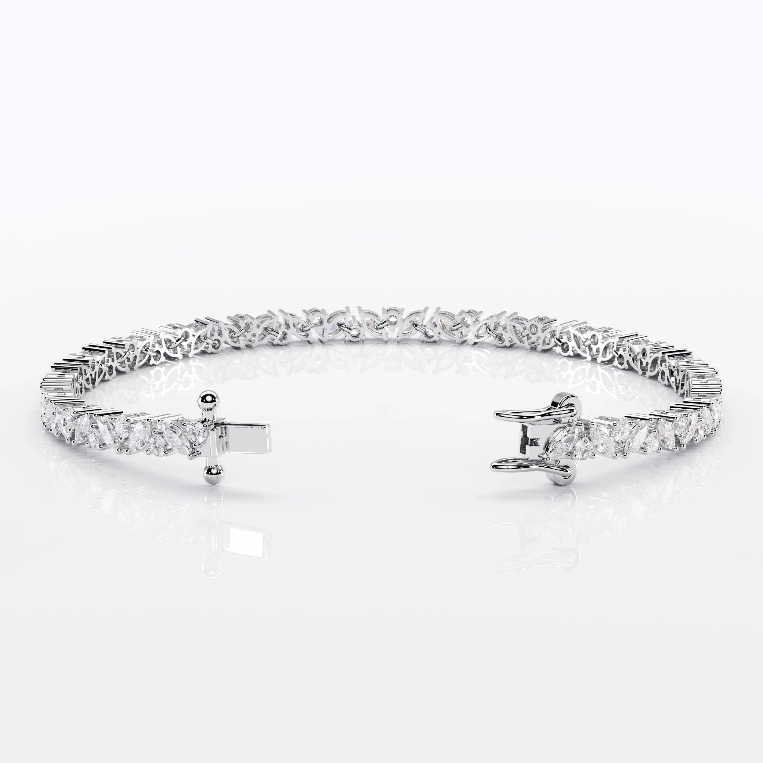 Cascading Marquise and Round Cut Tennis Bracelet For Women La Stella Jewels