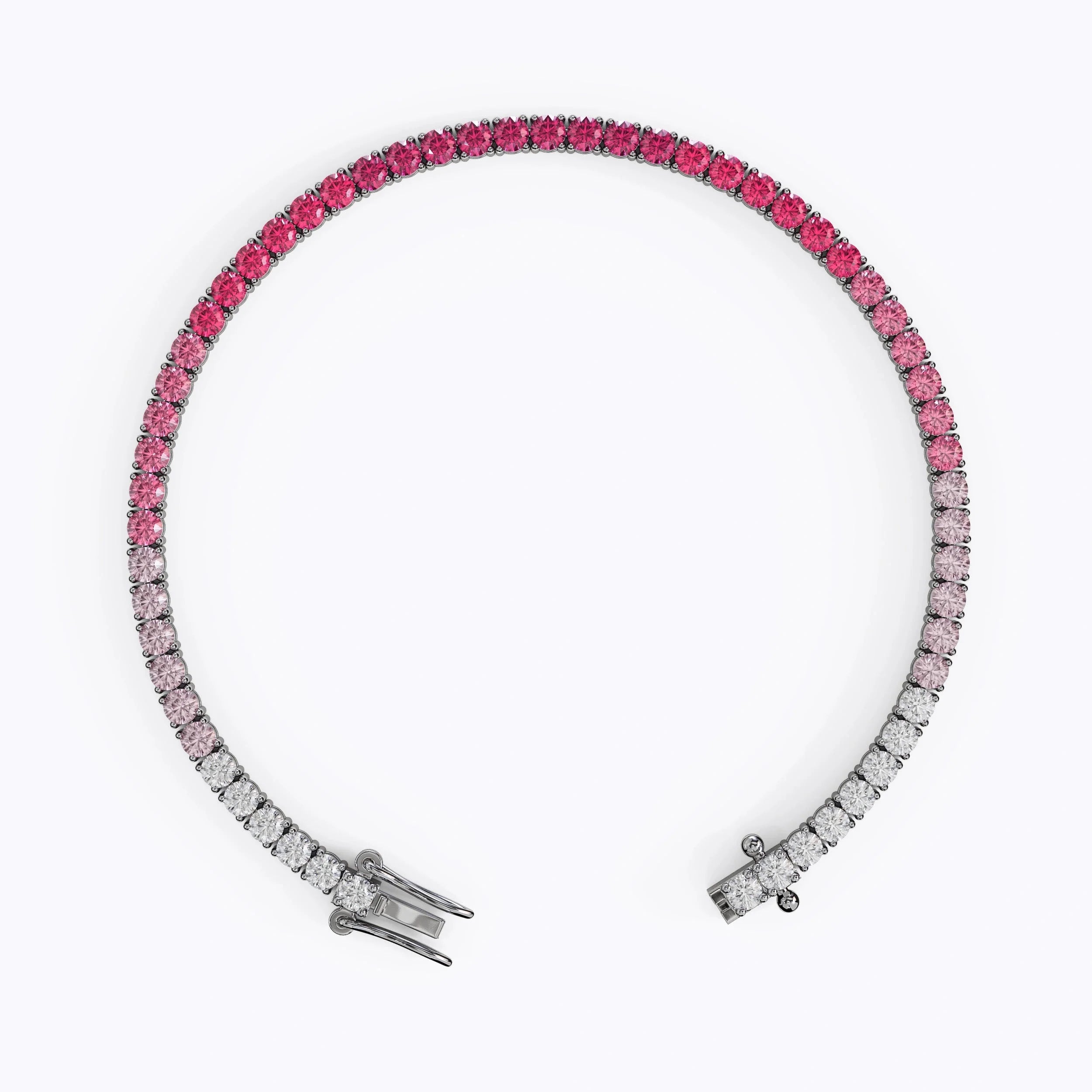 Pink Sapphire Gradient Tennis Bracelet La Stella Jewels