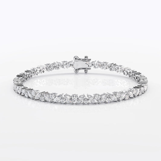 Cascading Marquise and Round Cut Tennis Bracelet For Women La Stella Jewels
