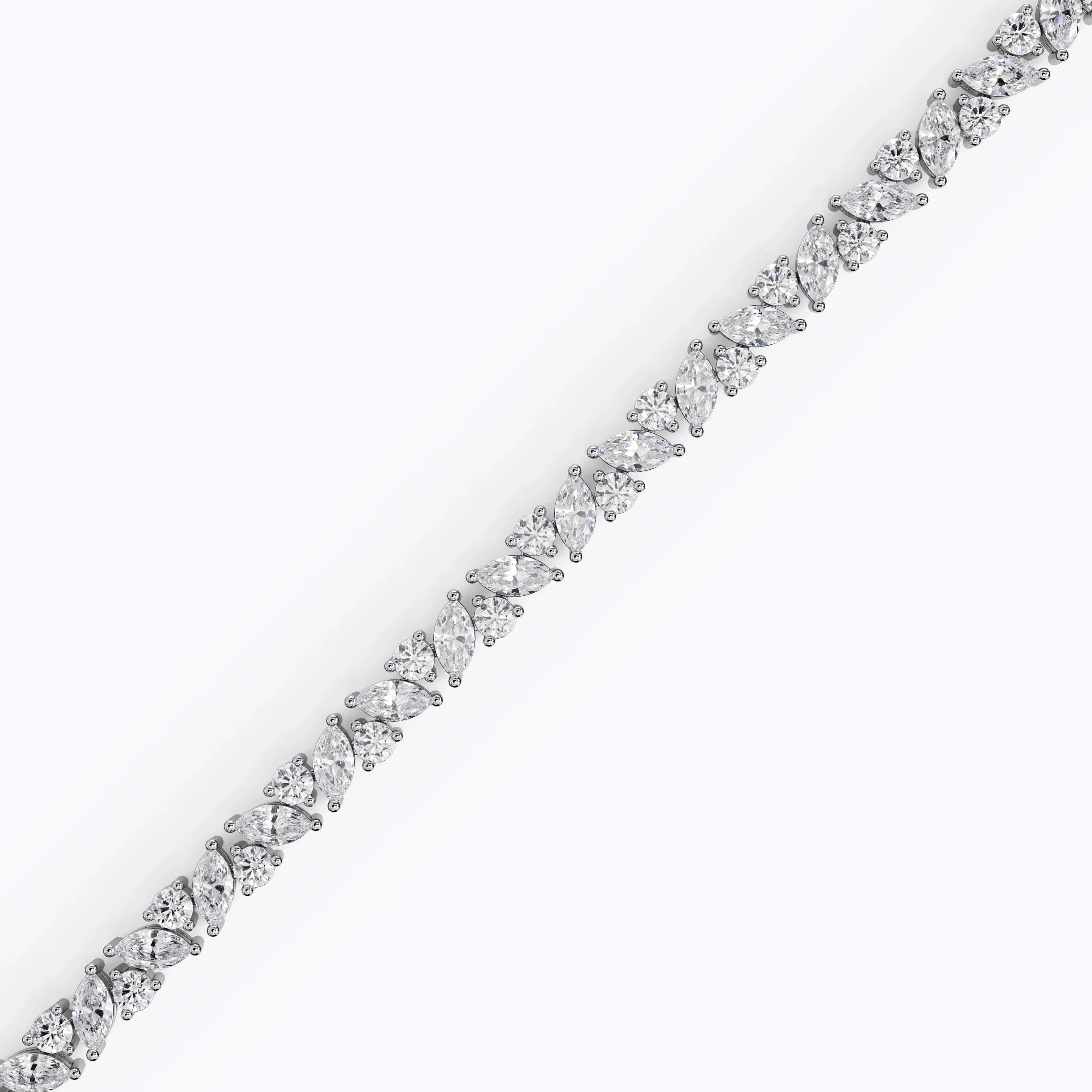 Cascading Marquise and Round Cut Tennis Bracelet For Women La Stella Jewels