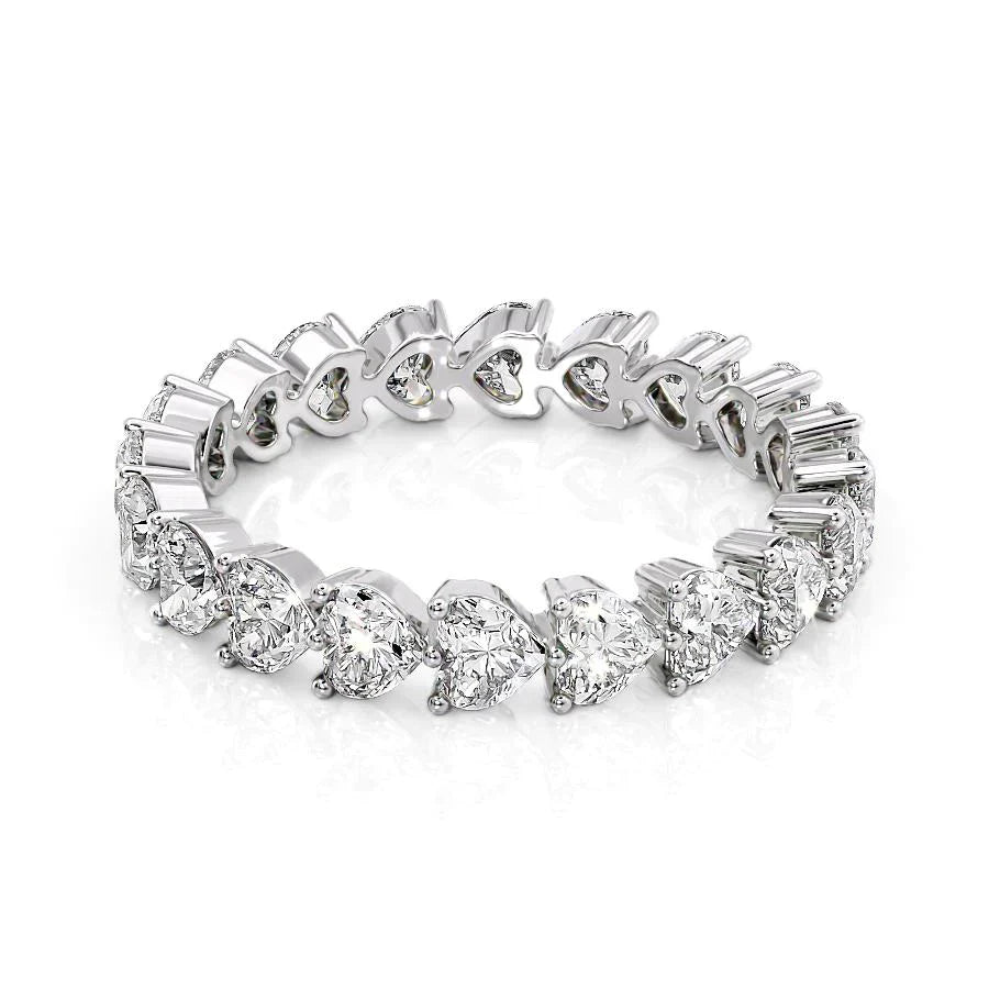 2.5ct Monika Heart Cut Moissanite Ring - Silver