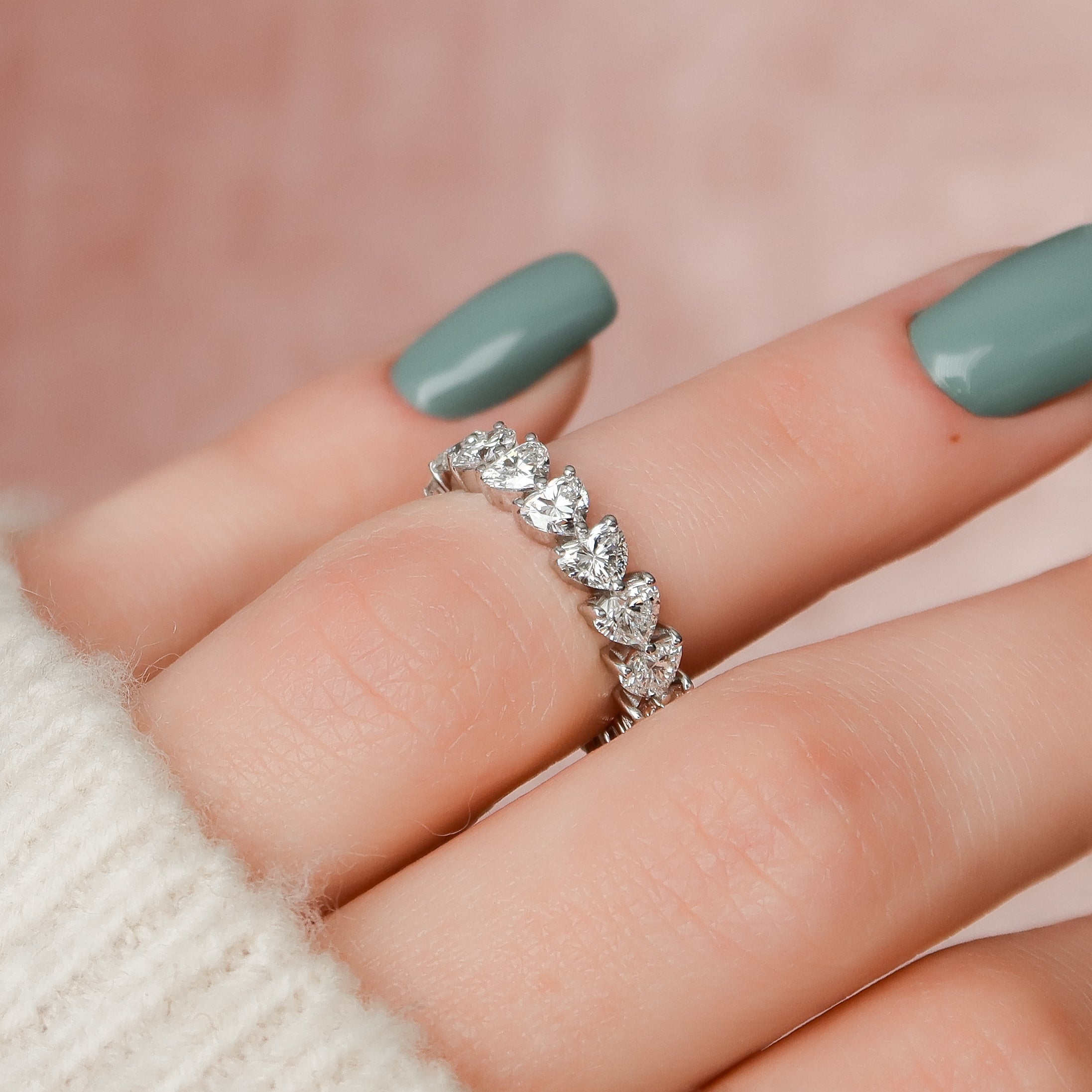 3.5ct Valara Heart Cut Moissanite Ring - Silver