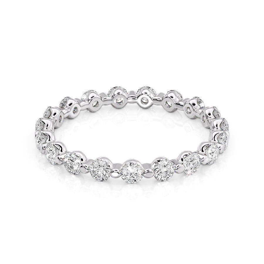 1ct Emilinda Round Cut Moissanite Ring - Silver