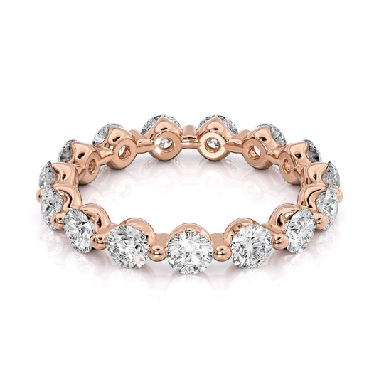 2ct Demetria Round Cut Moissanite Ring - Rose Gold