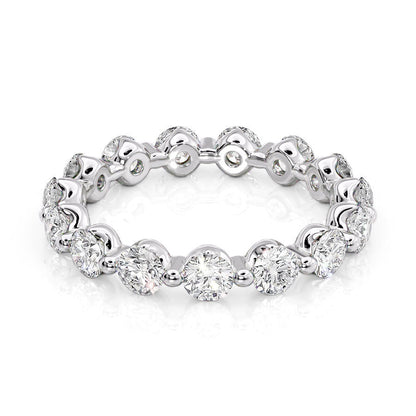 2ct Demetria Round Cut Moissanite Ring - Silver