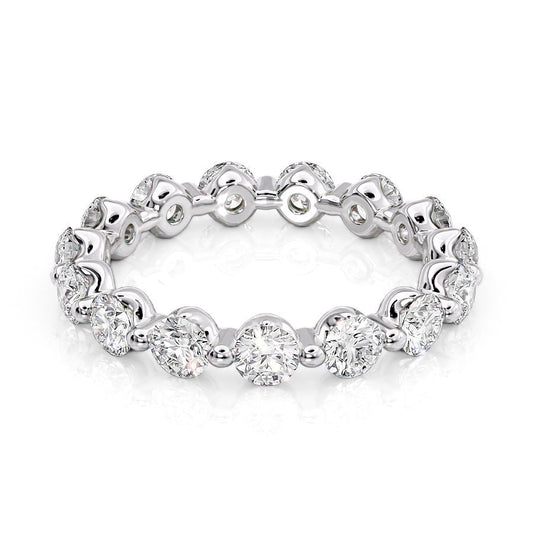 2ct Demetria Round Cut Moissanite Ring - Silver