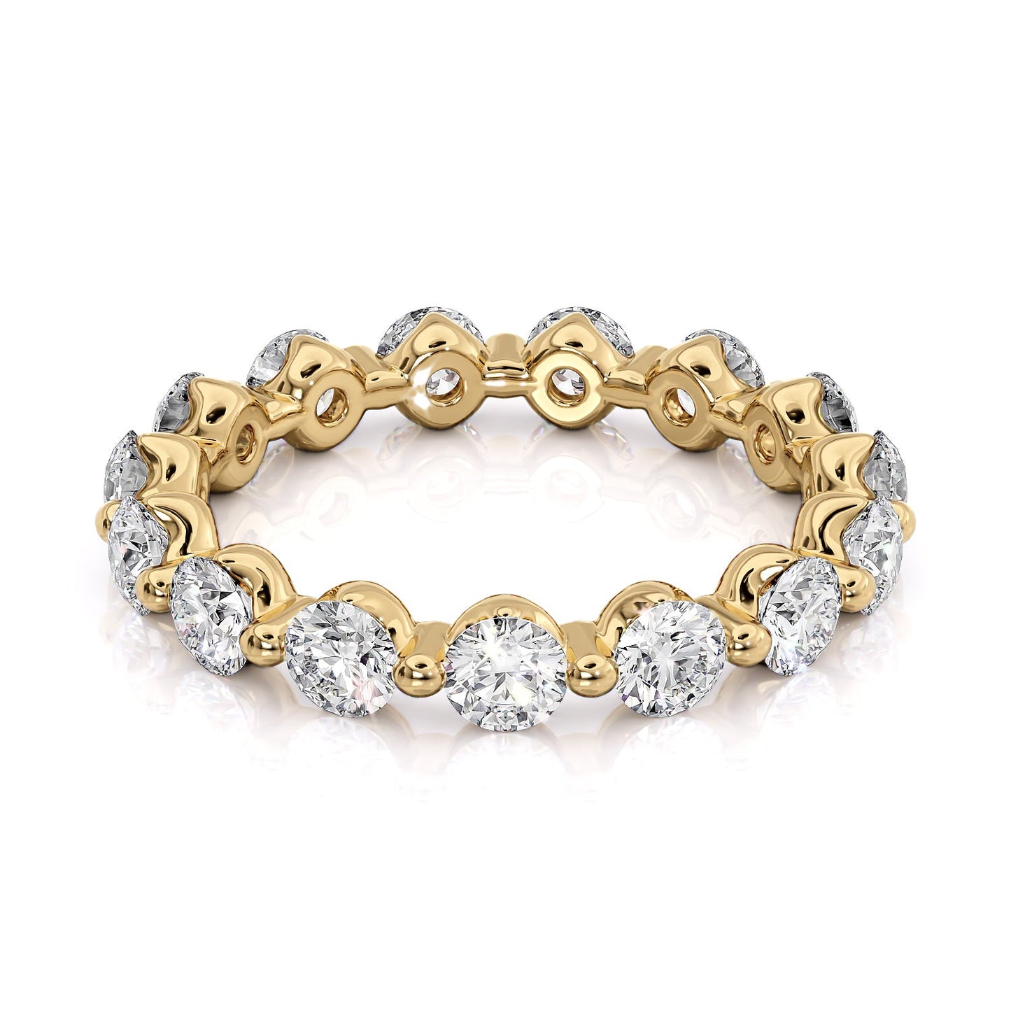 2ct Demetria Round Cut Moissanite Ring - Gold
