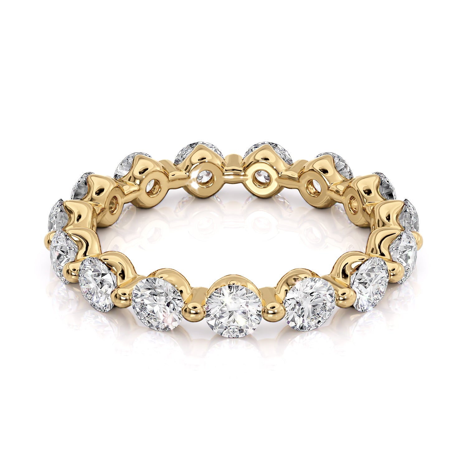 2ct Demetria Round Cut Moissanite Ring - Gold