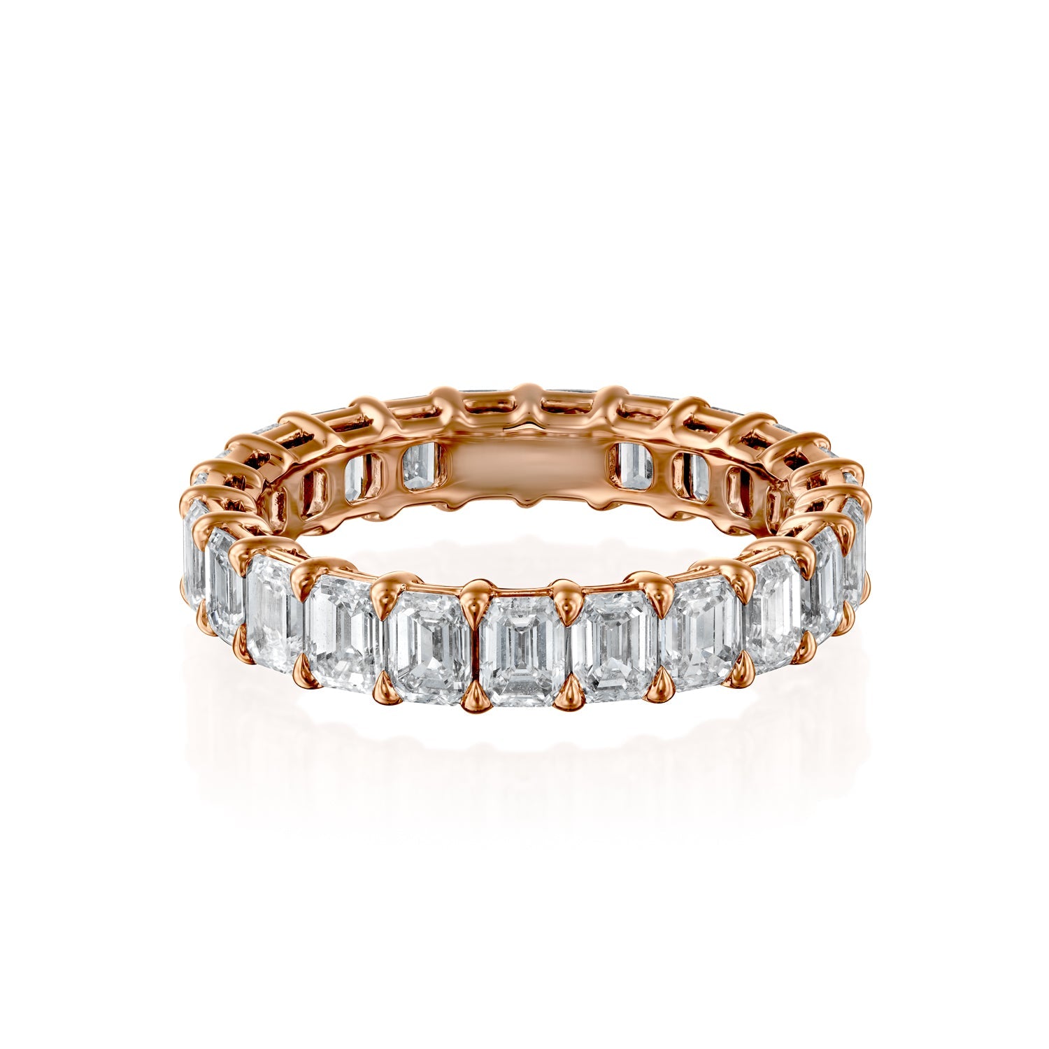 3.5ct Nara Emerald Cut Moissanite Ring - Rose Gold