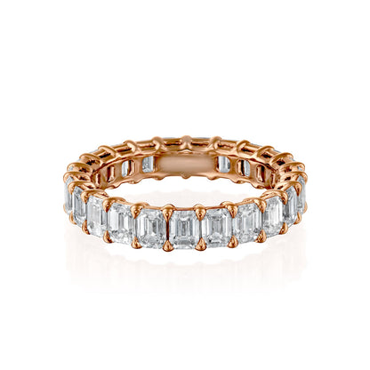 3.5ct Nara Emerald Cut Moissanite Ring - Rose Gold