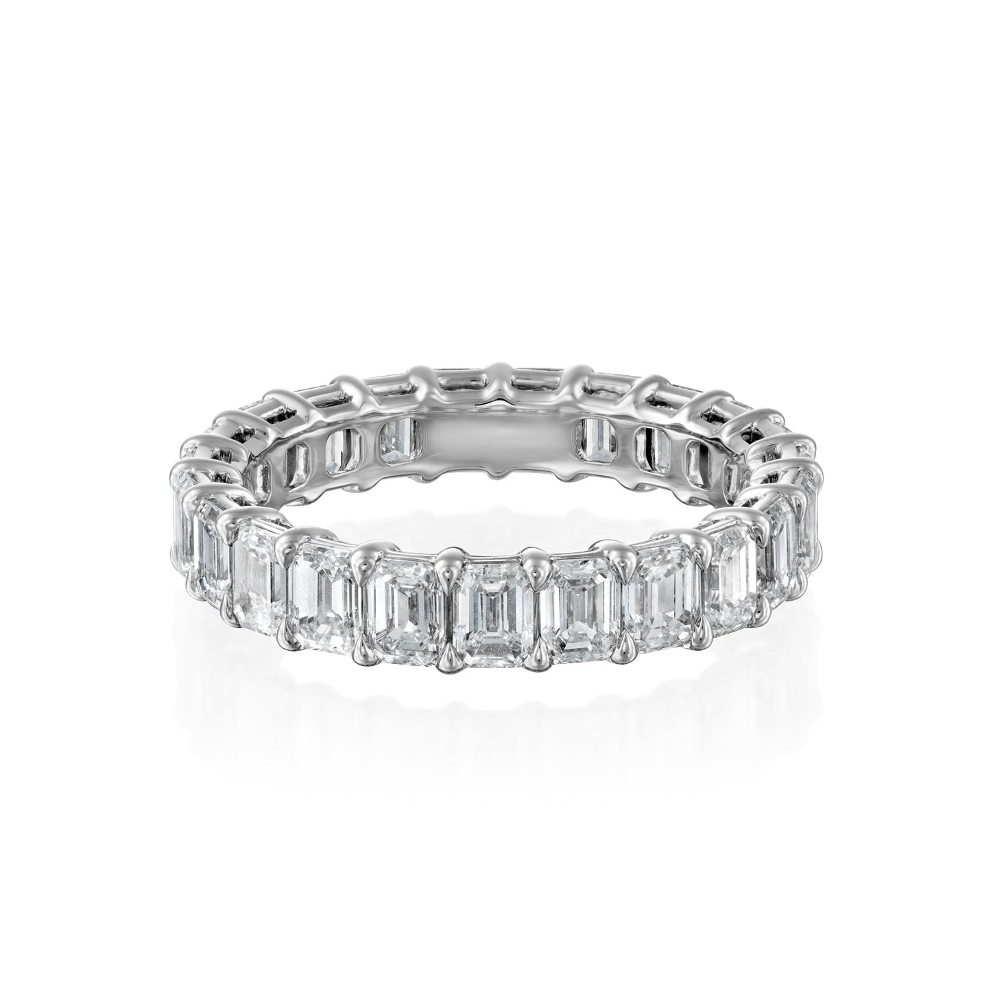 3.5ct Nara Emerald Cut Moissanite Ring - Silver
