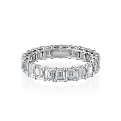 3.5ct Nara Emerald Cut Moissanite Ring - Silver