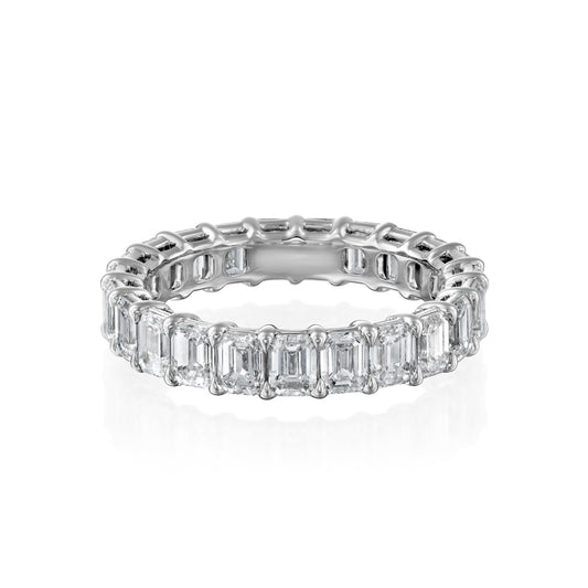 3.5ct Nara Emerald Cut Moissanite Ring - Silver