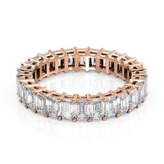 4ct Callida Emerald Cut Moissanite Ring - Rose Gold