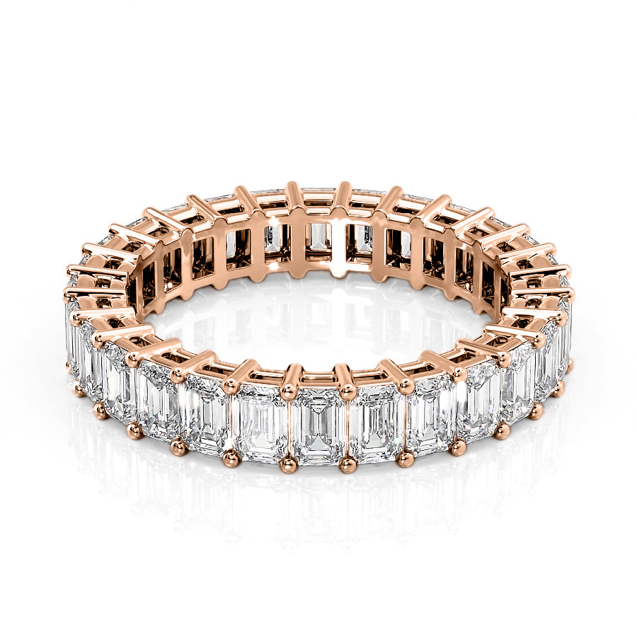 4ct Callida Emerald Cut Moissanite Ring - Rose Gold