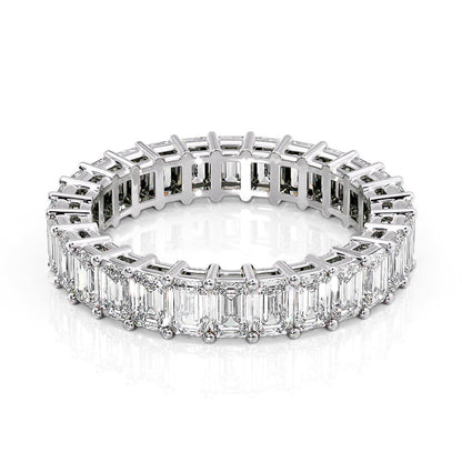 4ct Callida Emerald Cut Moissanite Ring - Silver