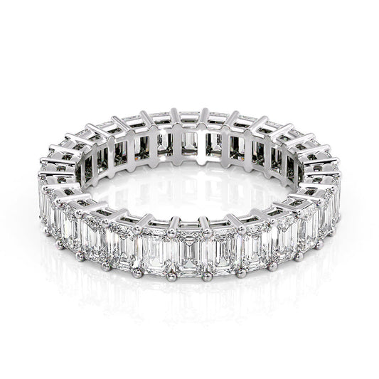 4ct Callida Emerald Cut Moissanite Ring - Silver