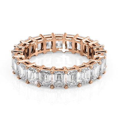 5.5ct Riona Emerald Cut Moissanite Ring - Rose Gold
