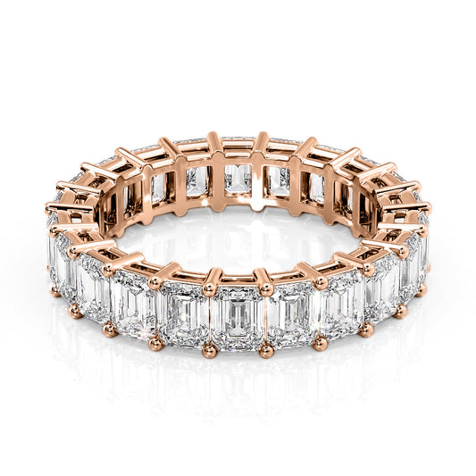 5.5ct Riona Emerald Cut Moissanite Ring - Rose Gold