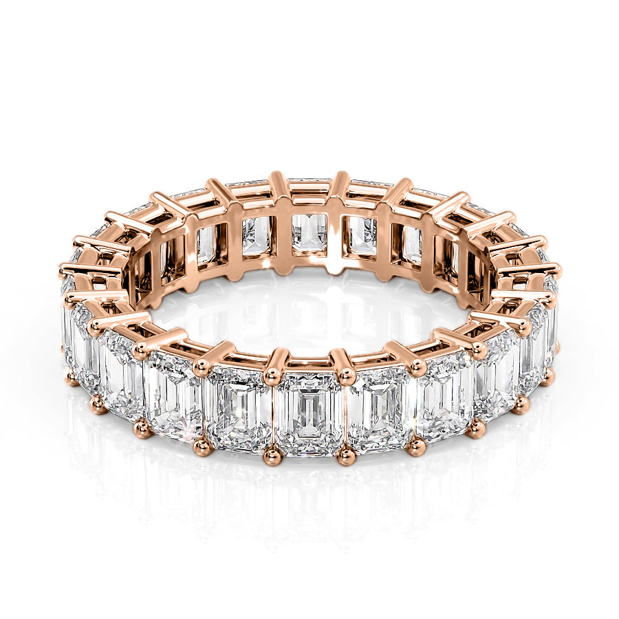 5.5ct Riona Emerald Cut Moissanite Ring - Rose Gold
