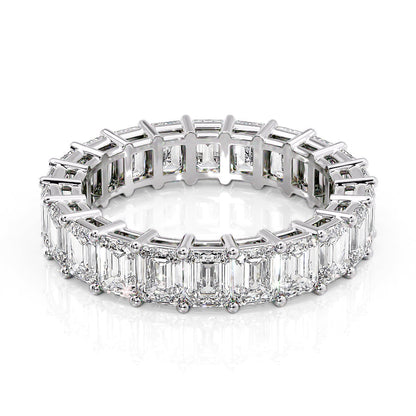 5.5ct Riona Emerald Cut Moissanite Ring - Silver
