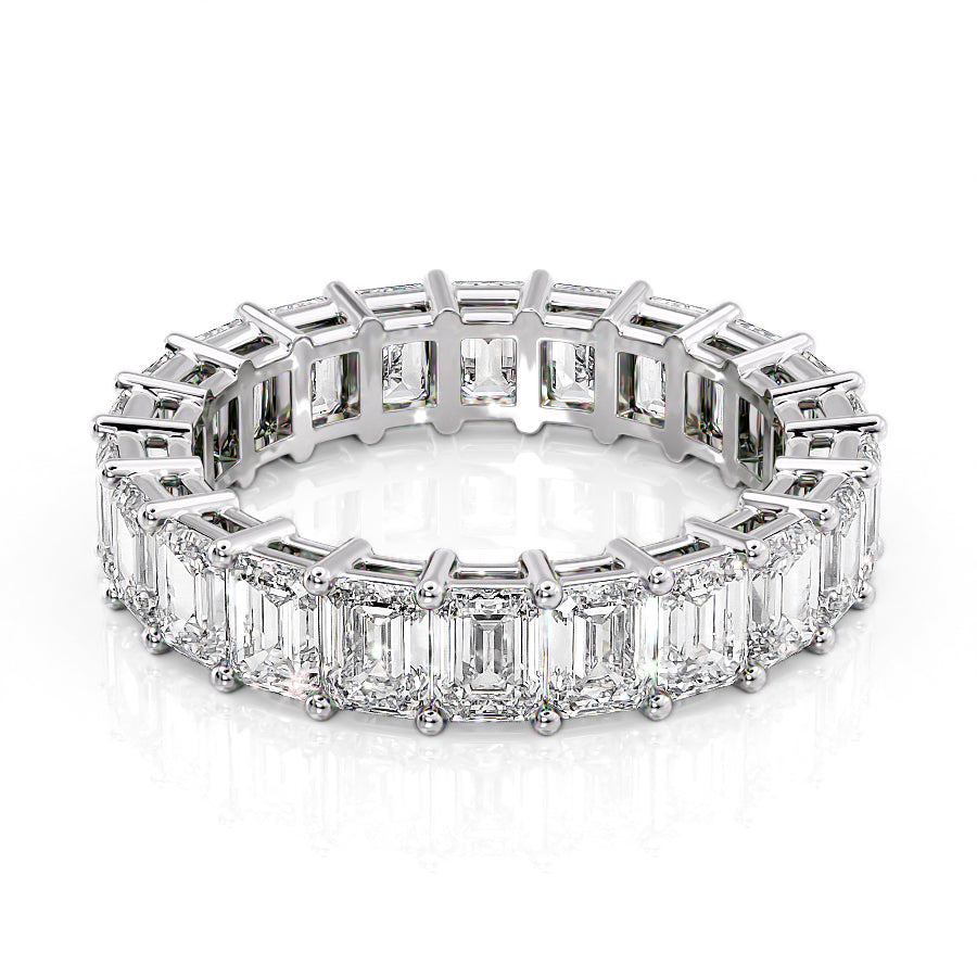 5.5ct Riona Emerald Cut Moissanite Ring - Silver