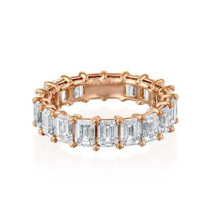 5ct Filomela Emerald Cut Moissanite Ring - Rose Gold