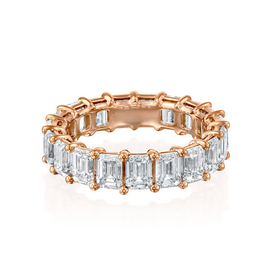 5ct Filomela Emerald Cut Moissanite Ring - Rose Gold