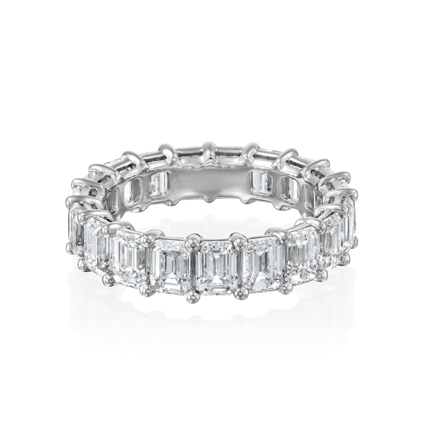 5ct Filomela Emerald Cut Moissanite Ring - Silver
