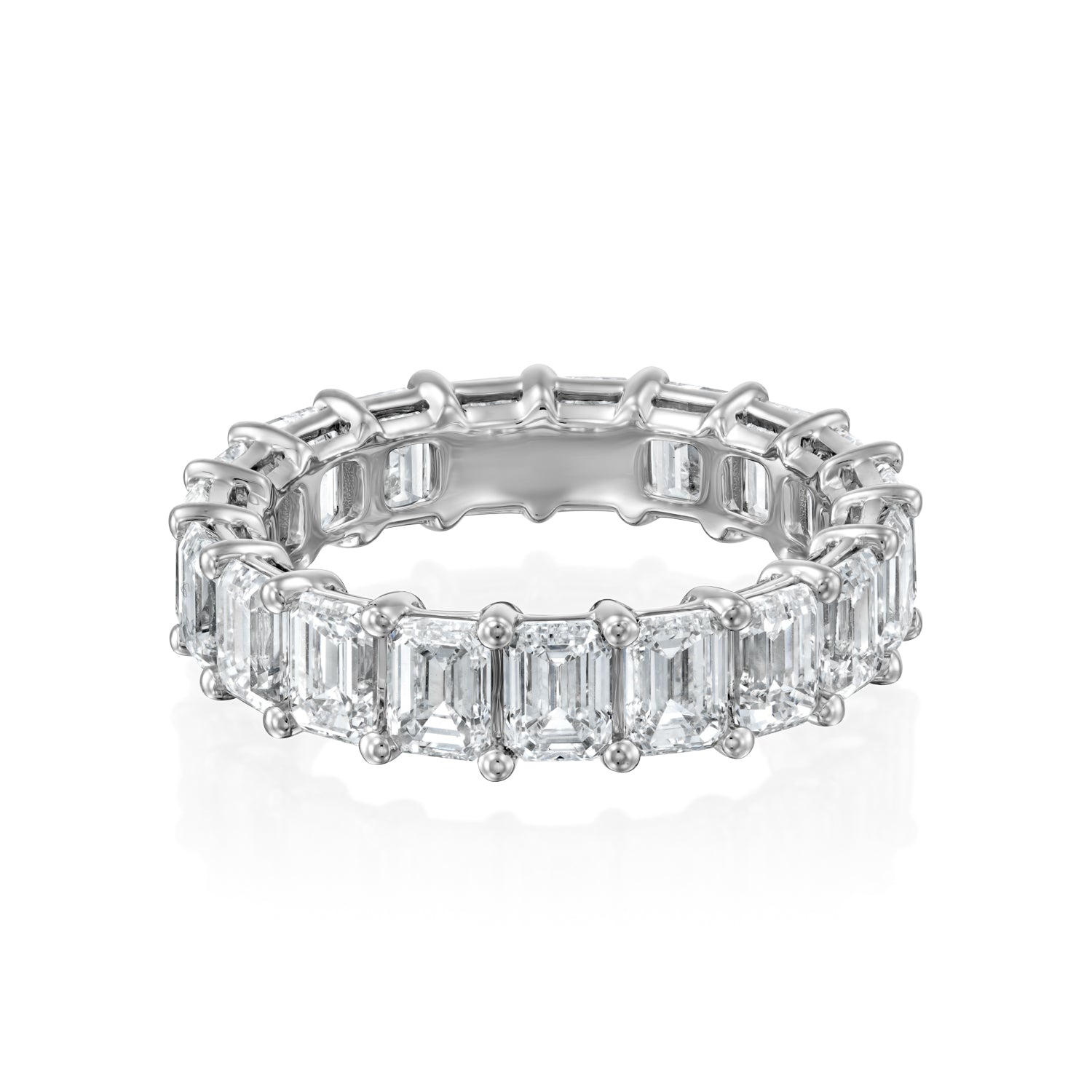 5ct Filomela Emerald Cut Moissanite Ring - Silver