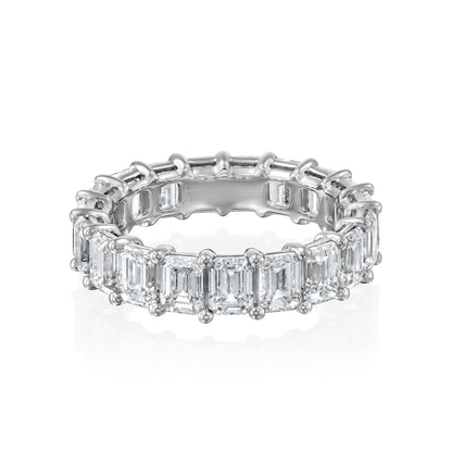 5ct Filomela Emerald Cut Moissanite Ring - Silver