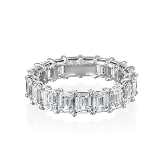 5ct Filomela Emerald Cut Moissanite Ring - Silver