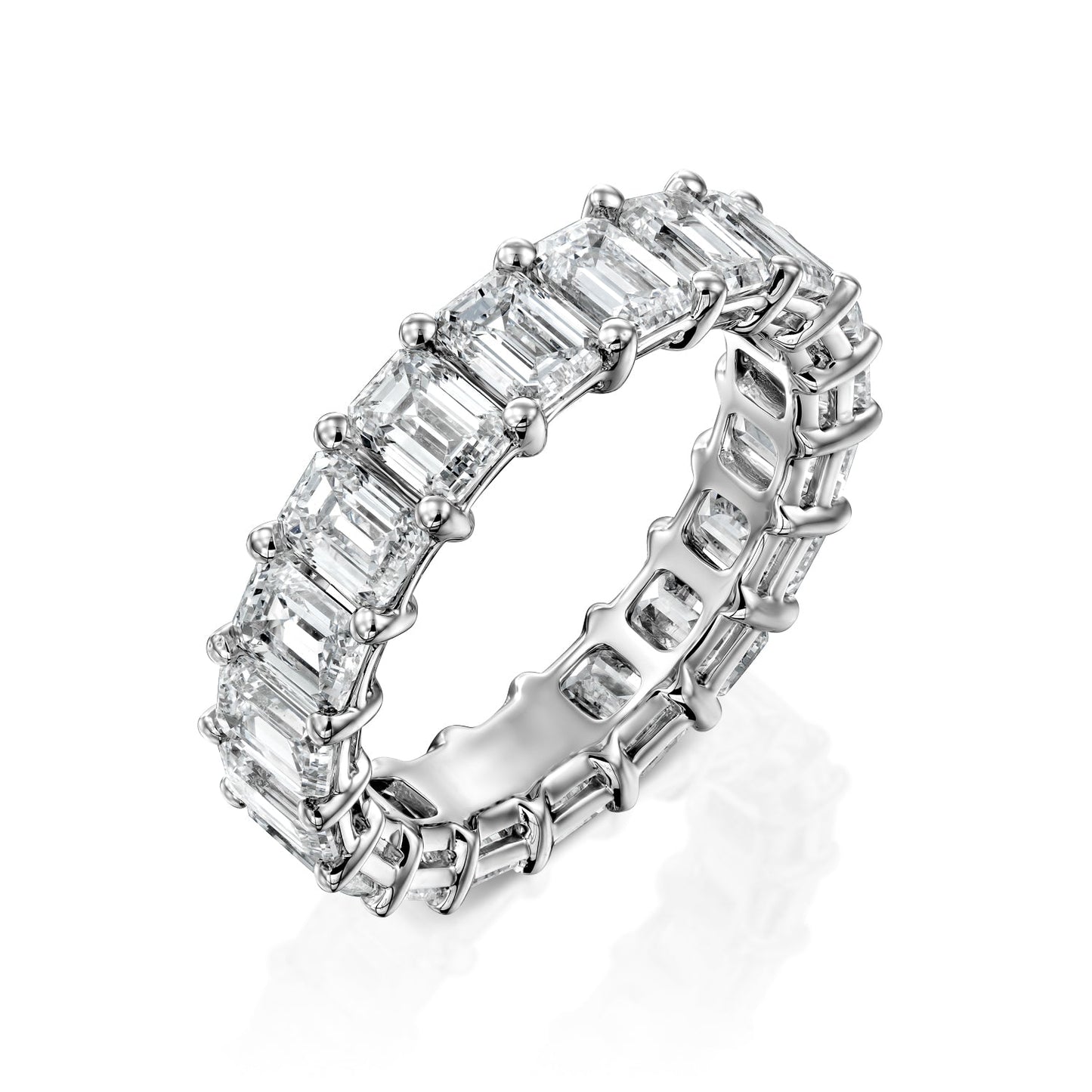 5ct Filomela Emerald Cut Moissanite Ring - Silver