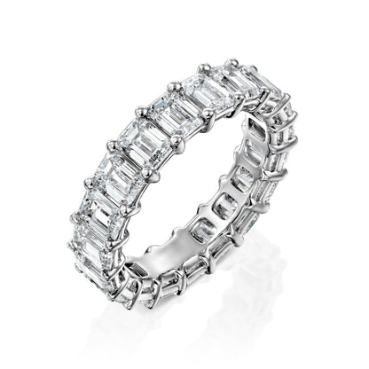5ct Filomela Emerald Cut Moissanite Ring - Silver