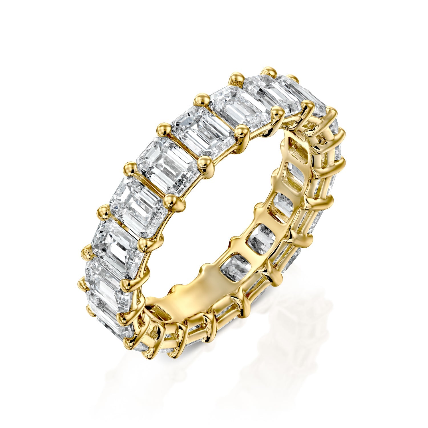 5ct Filomela Emerald Cut Moissanite Ring - Gold
