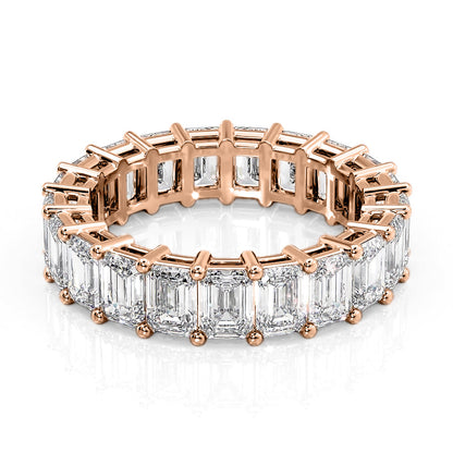 6ct Emena Emerald Cut Moissanite Ring - Rose Gold