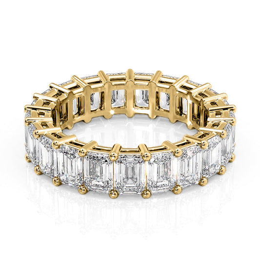 6ct Emena Emerald Cut Moissanite Ring - Gold