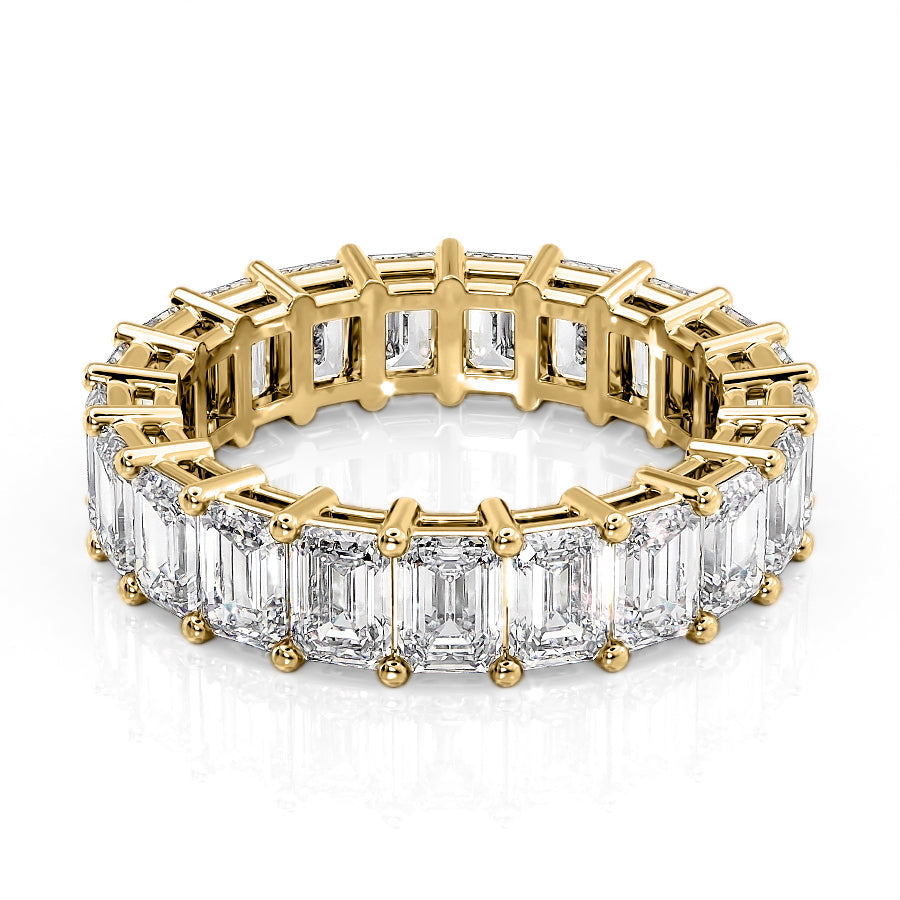 6ct Emena Emerald Cut Moissanite Ring - Gold