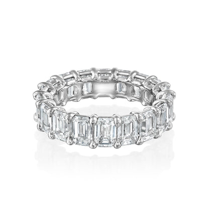 7.5ct Hekate Emerald Cut Moissanite Ring - Silver