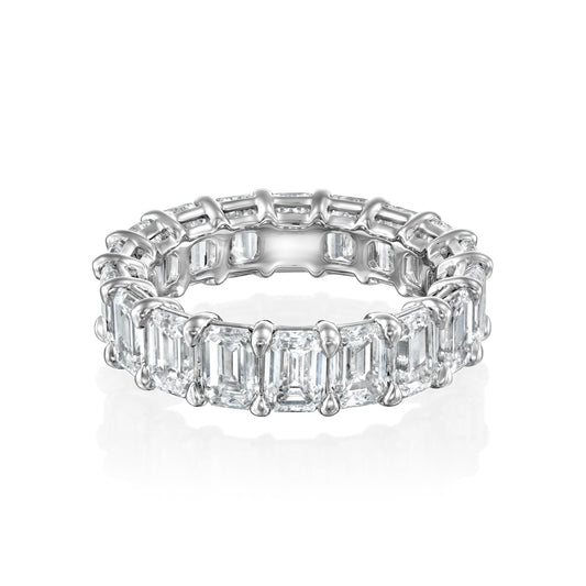 7.5ct Hekate Emerald Cut Moissanite Ring - Silver