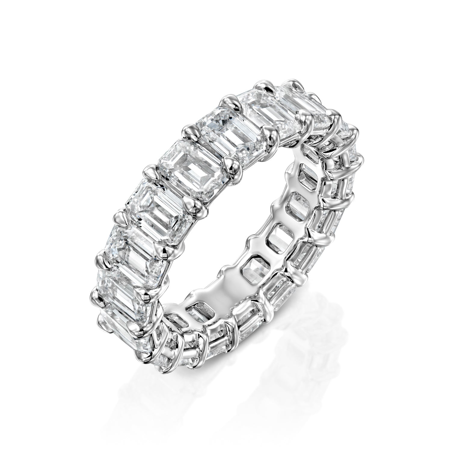 7.5ct Hekate Emerald Cut Moissanite Ring - Silver