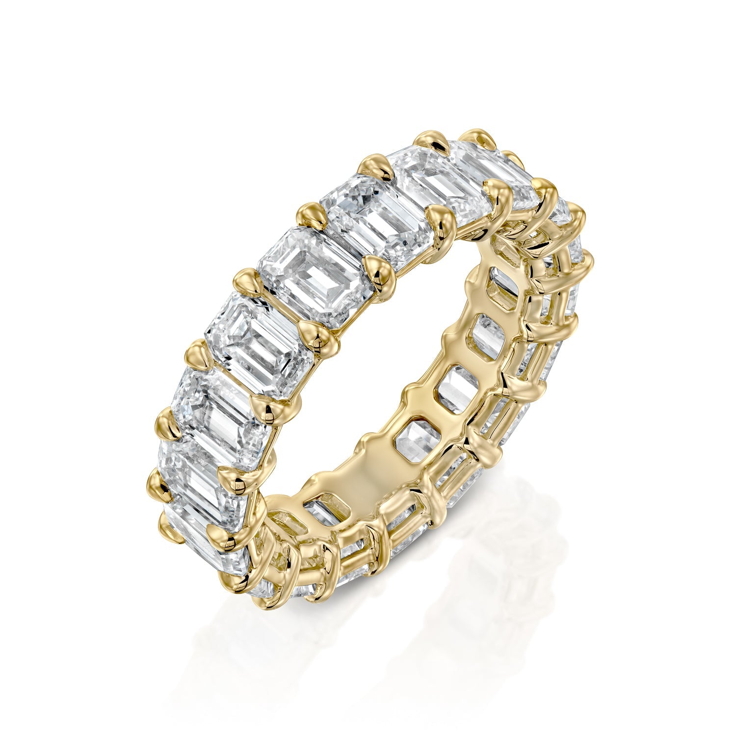 7.5ct Hekate Emerald Cut Moissanite Ring - Gold