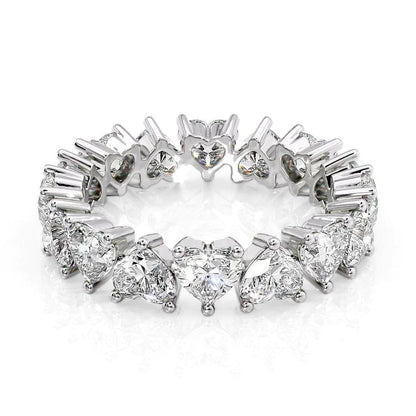 4.5ct Sylviana Heart Cut Moissanite Ring - Silver
