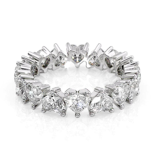 4.5ct Sylviana Heart Cut Moissanite Ring - Silver