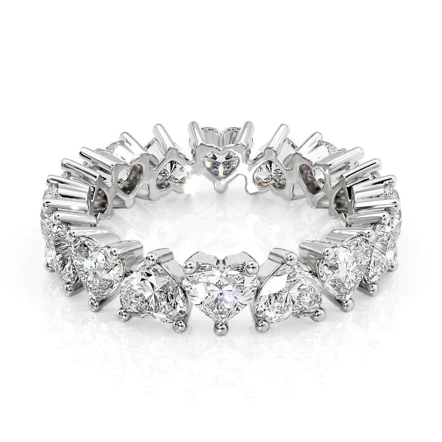 4.5ct Sylviana Heart Cut Moissanite Ring - Silver