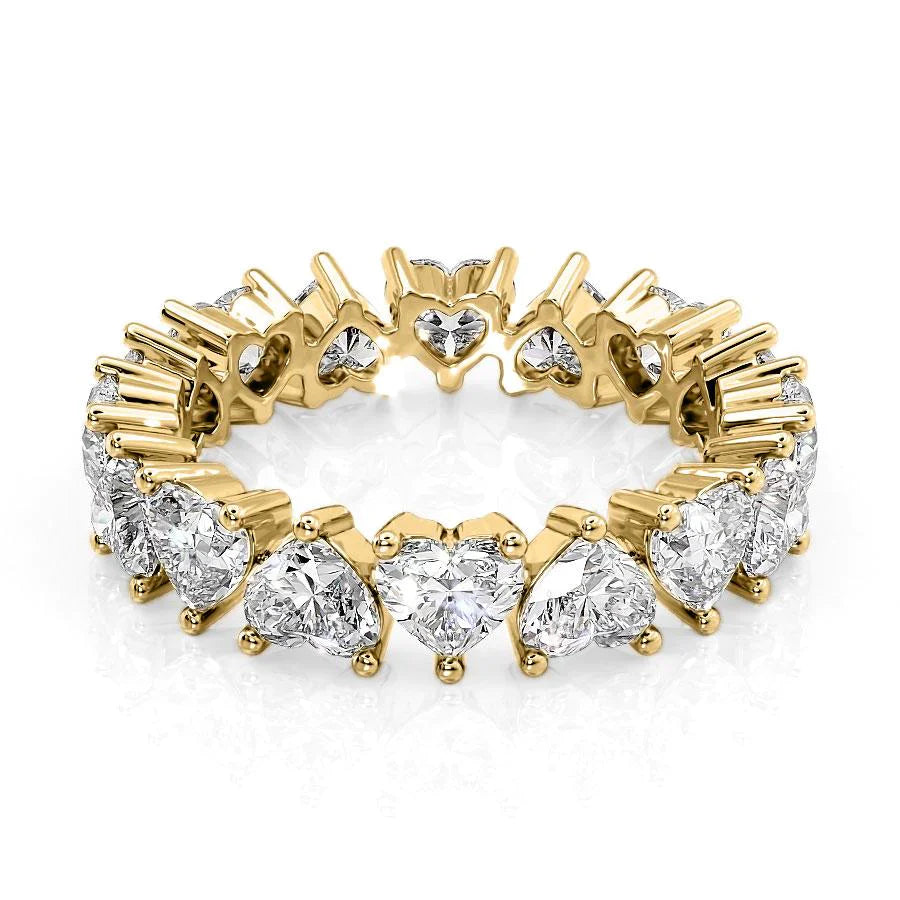 4.5ct Sylviana Heart Cut Moissanite Ring - Gold