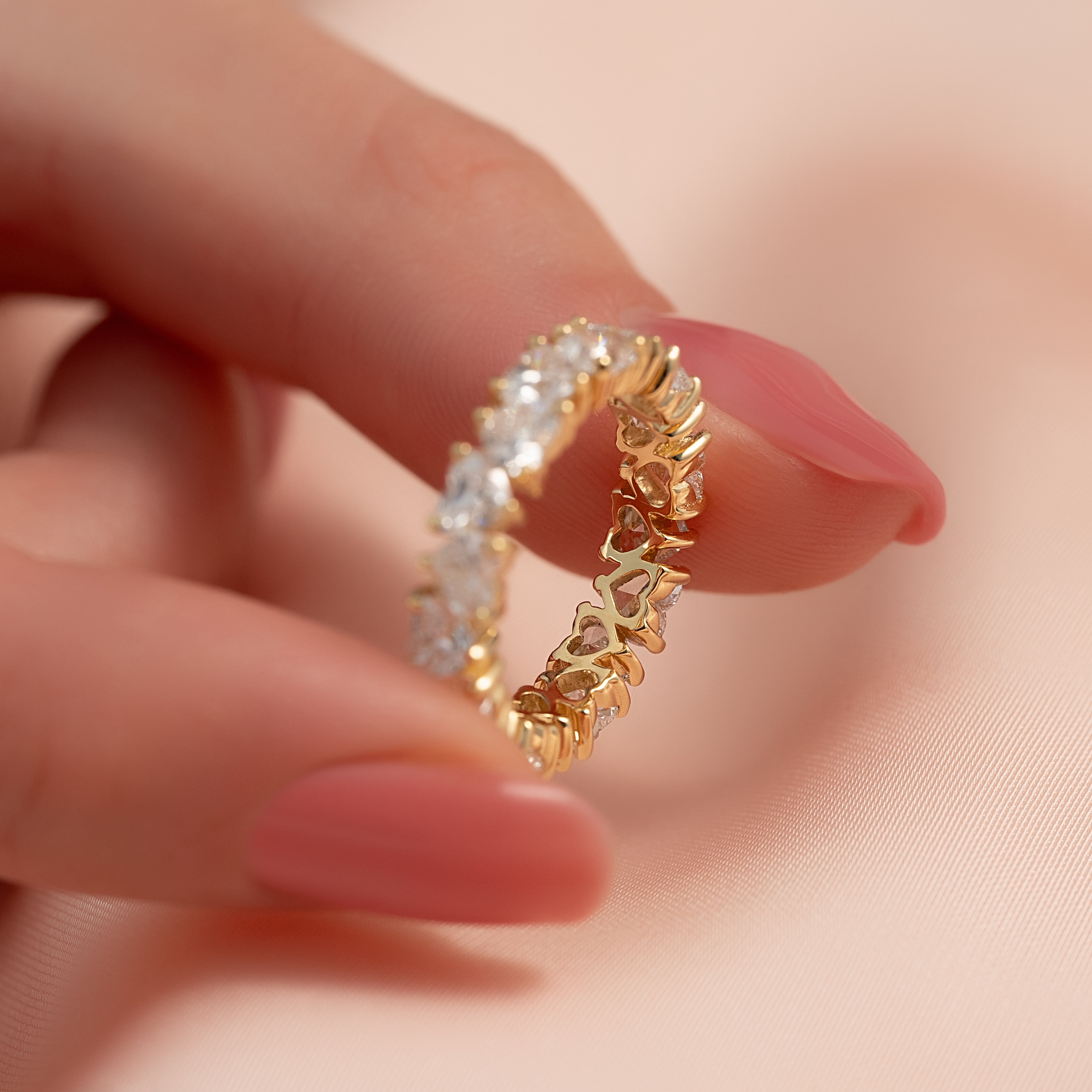 4ct Amada Heart Cut Moissanite Ring - Gold
