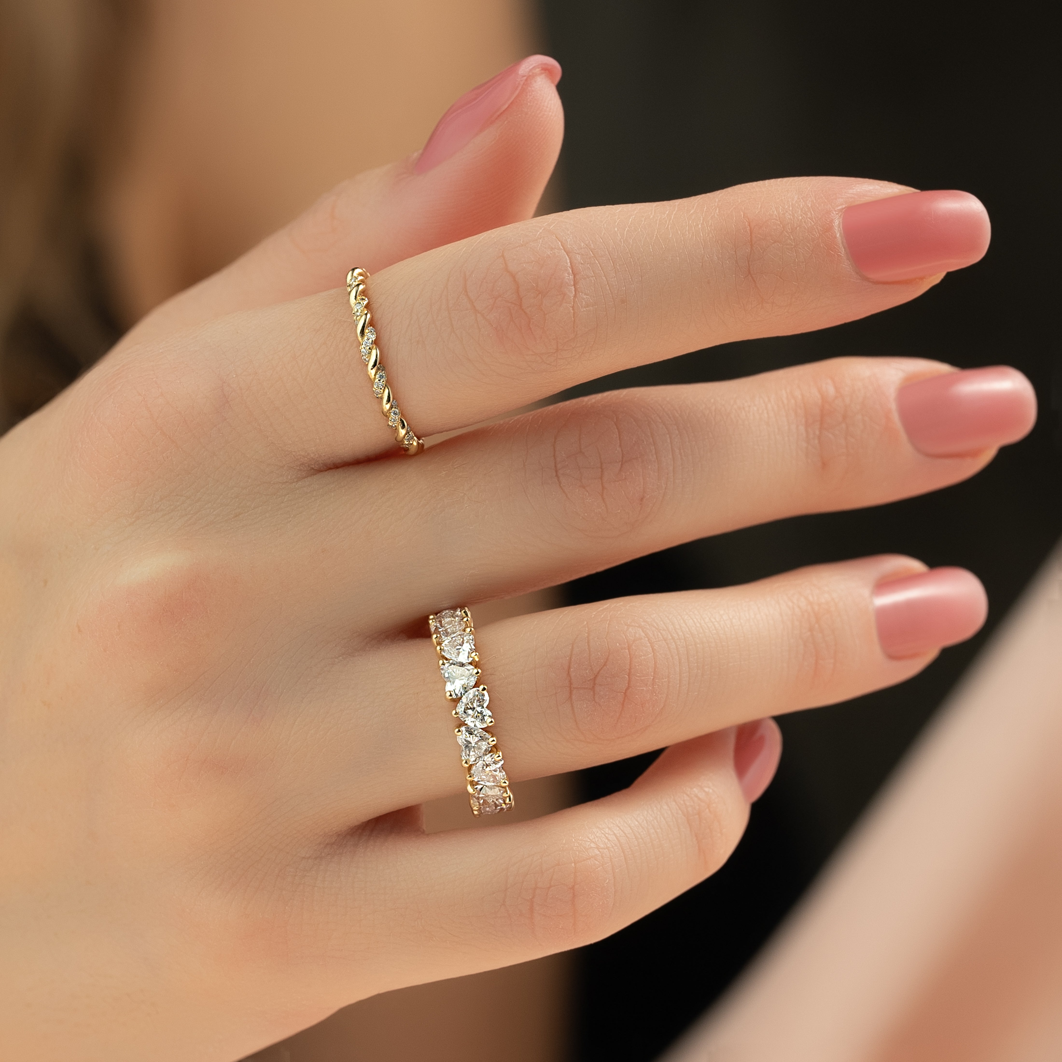 4ct Amada Heart Cut Moissanite Ring - Gold